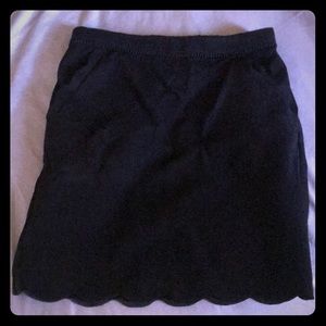 Skies are Blue - black skirt, scallop edge. Office